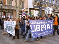 Manifestacion Ramblas Barcelona